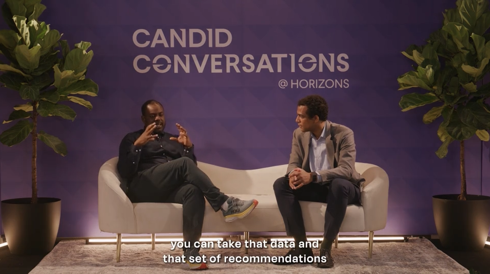 Donnel Baird and Justin Worland on the Horizons Candid Conversations stage