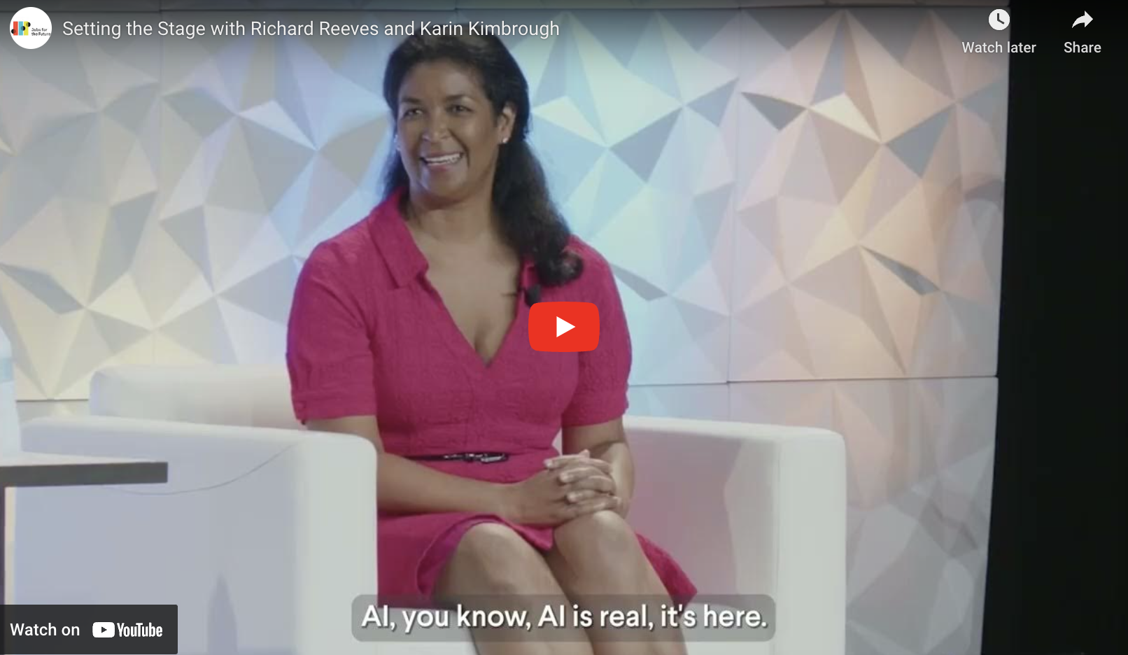 Richard Reeves, Senior Fellow in Economics Studies, Brookings Institution and Karin Kimbrough, Chief Economist, LinkedIn Corporation unpack the state of the economy and the biggest economic trends that leaders in education and workforce development should be focusing on.